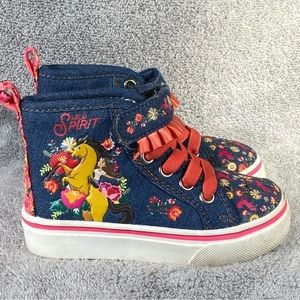 Spirit High Top Shoes Girls Size 7 Velcro Closure